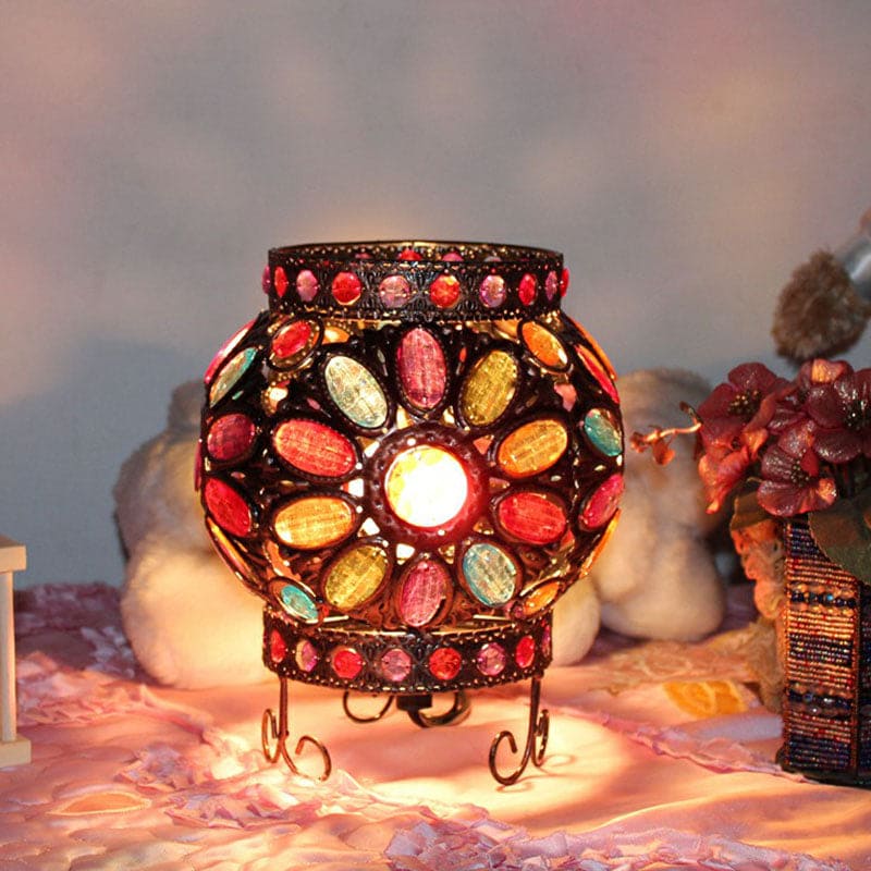 BeadGlow - Nachtlamp met Acrylkralen in Brons voor Sfeervolle Verlichting