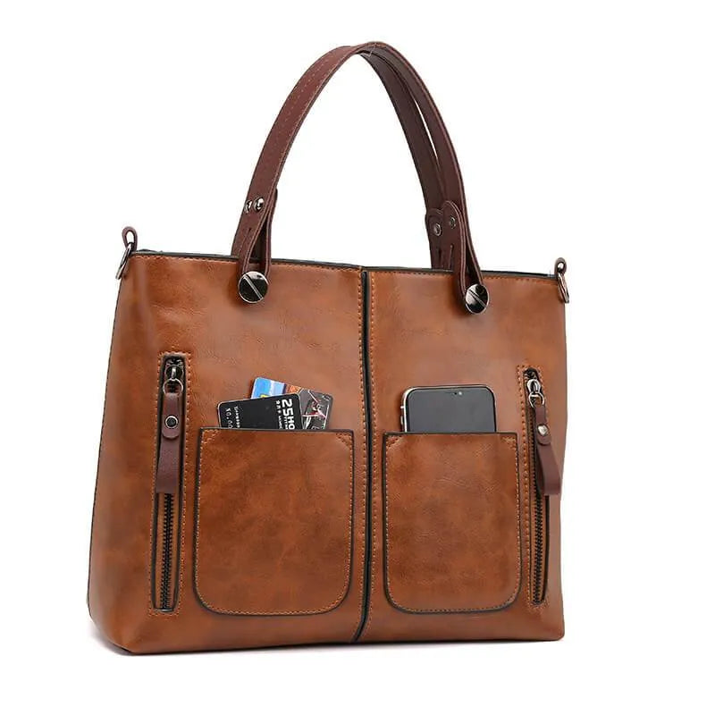 Lara - Vintage Leren Schoudertas voor Dames | Stijlvolle en Duurzame Handtas