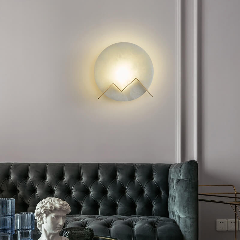 MarbleLux - Marmeren LED-wandlamp met cirkelvormig ontwerp en één lichtpunt | Moderne en luxe verlichting