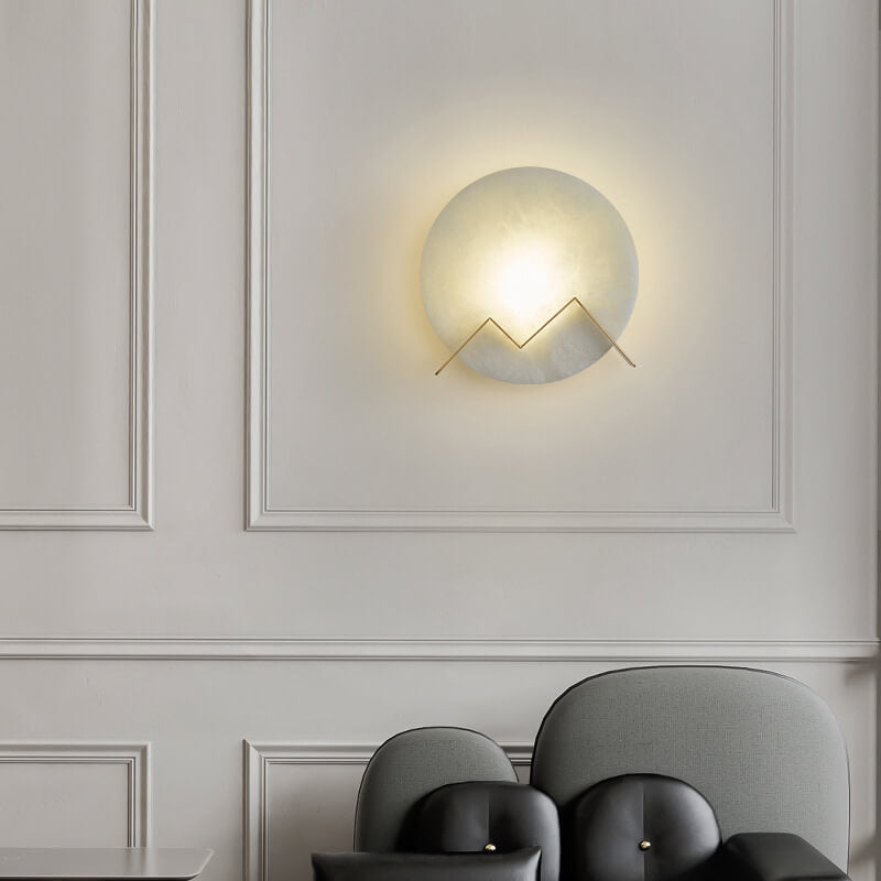 MarbleLux - Marmeren LED-wandlamp met cirkelvormig ontwerp en één lichtpunt | Moderne en luxe verlichting