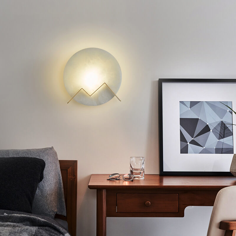 MarbleLux - Marmeren LED-wandlamp met cirkelvormig ontwerp en één lichtpunt | Moderne en luxe verlichting