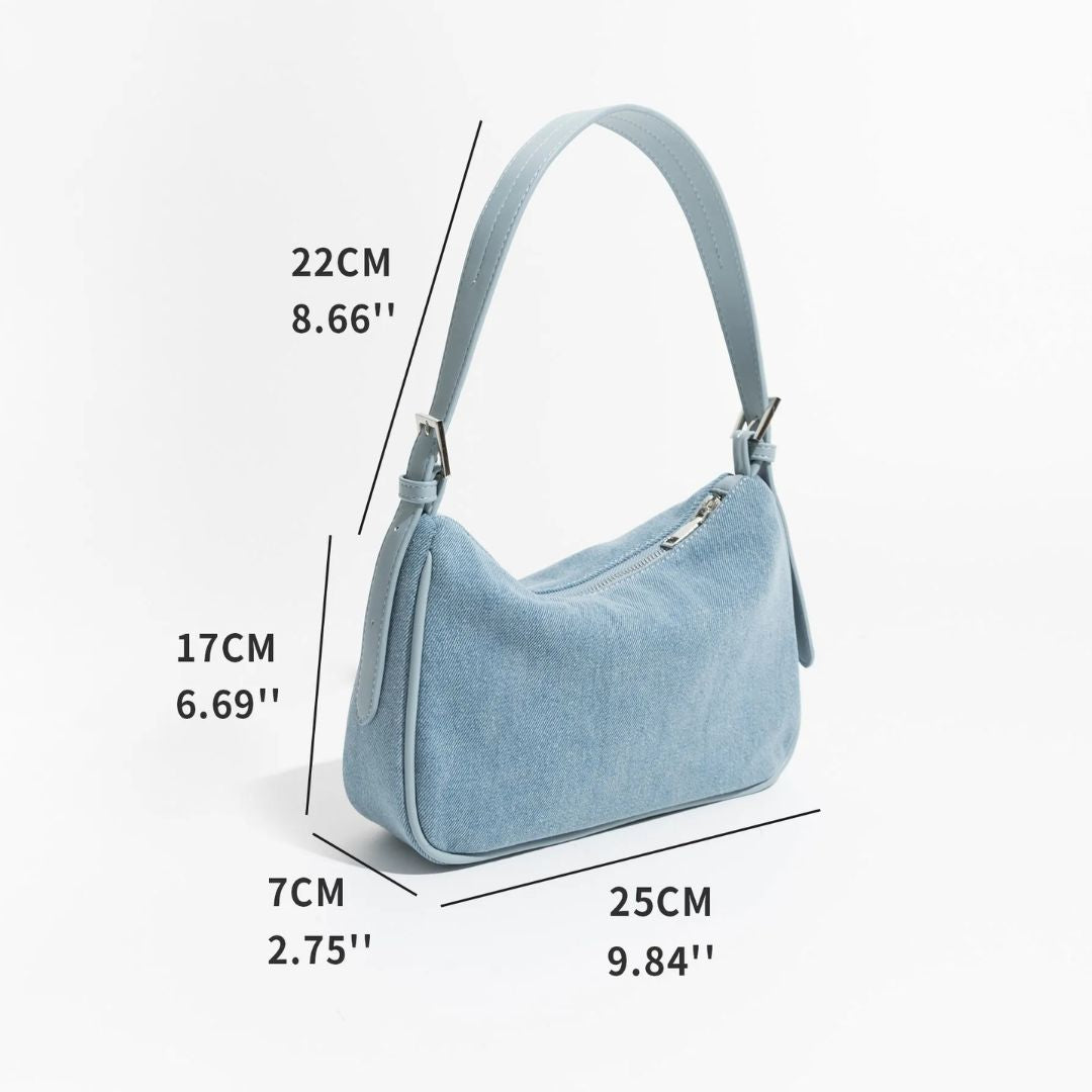 Lina - Denim Schoudertas voor Dames | Stijlvolle en Duurzame Handtas