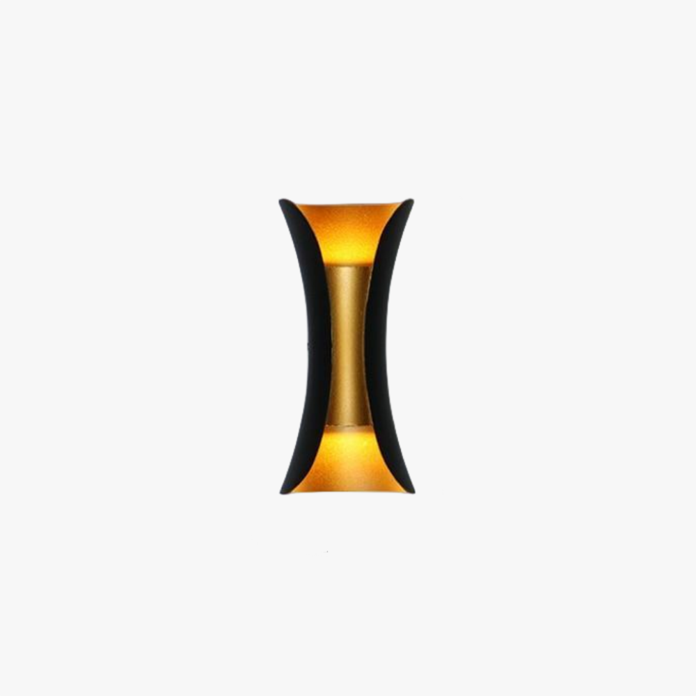 LuxorLED - Moderne Design LED Wandlamp | Zwart Gouden Metaal voor Buiten en Tuin