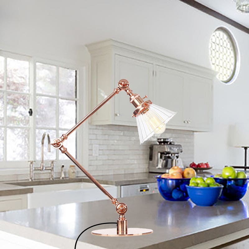 Kegele Tafellamp van Helder Glas | Elegante Verlichting voor Woonkamer en Slaapkamer