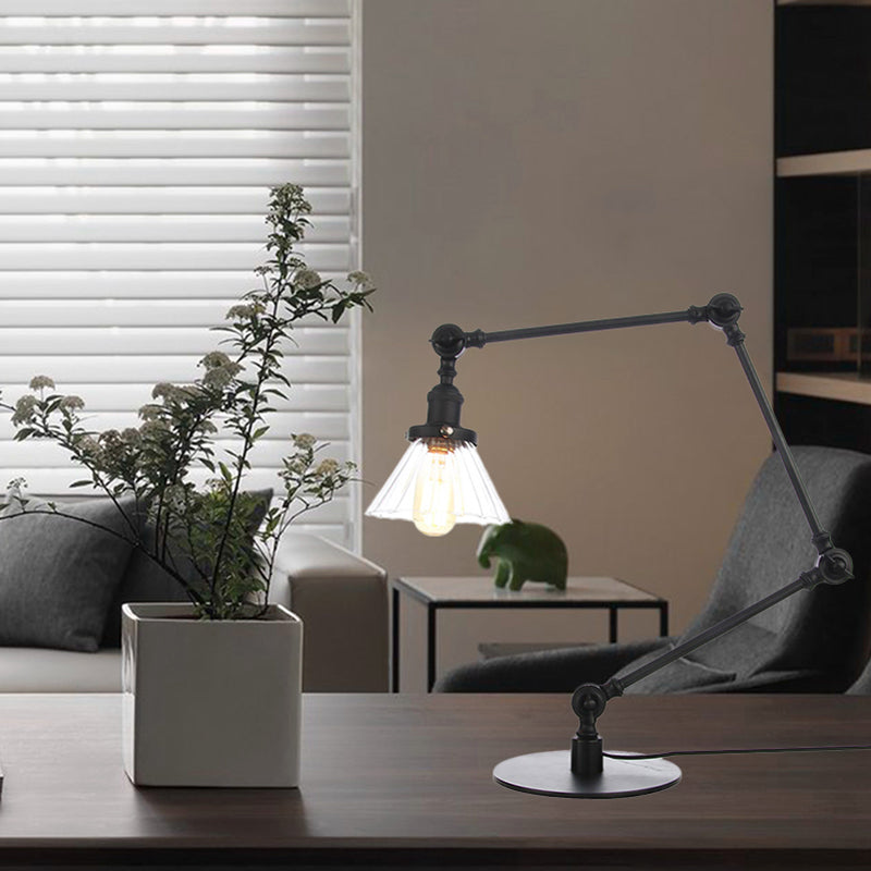 Kegele Tafellamp van Helder Glas | Elegante Verlichting voor Woonkamer en Slaapkamer