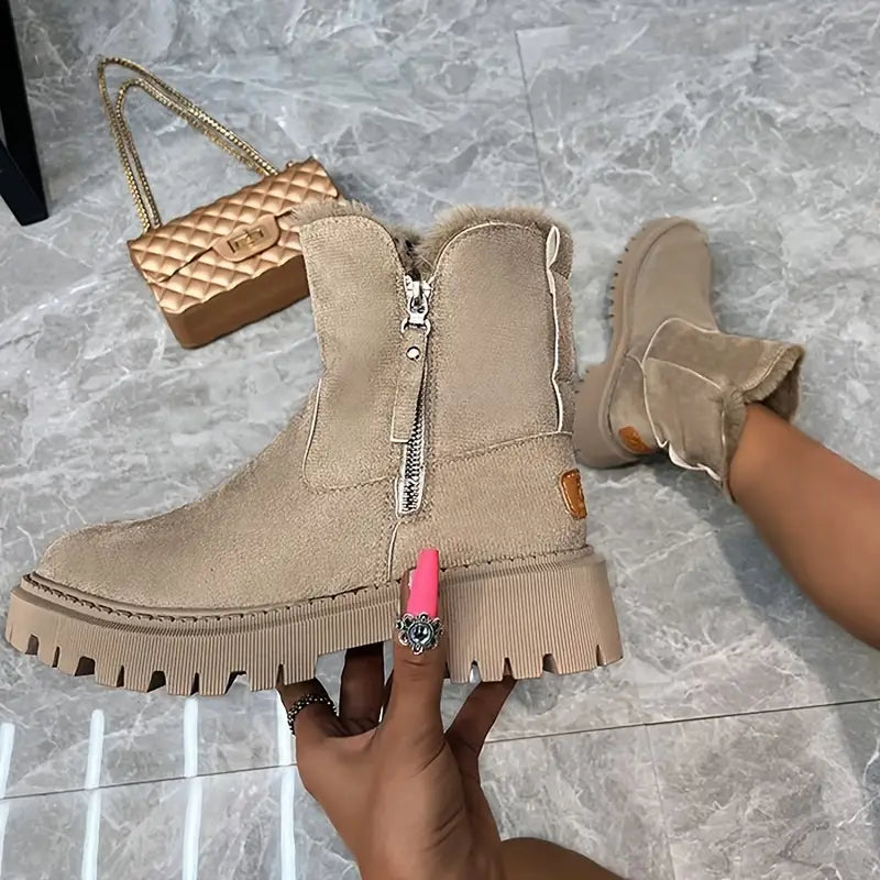 Lars - Warme Winterstiefel met Fleecefutter en Rutschvrije Plateausole | Comfortabele Laarzen voor Dames