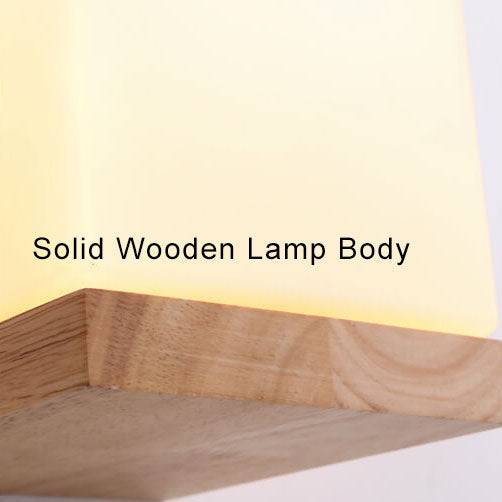 WoodLux - Moderne houten wandlamp met kubusvormige basis | Stijlvolle en duurzame verlichting