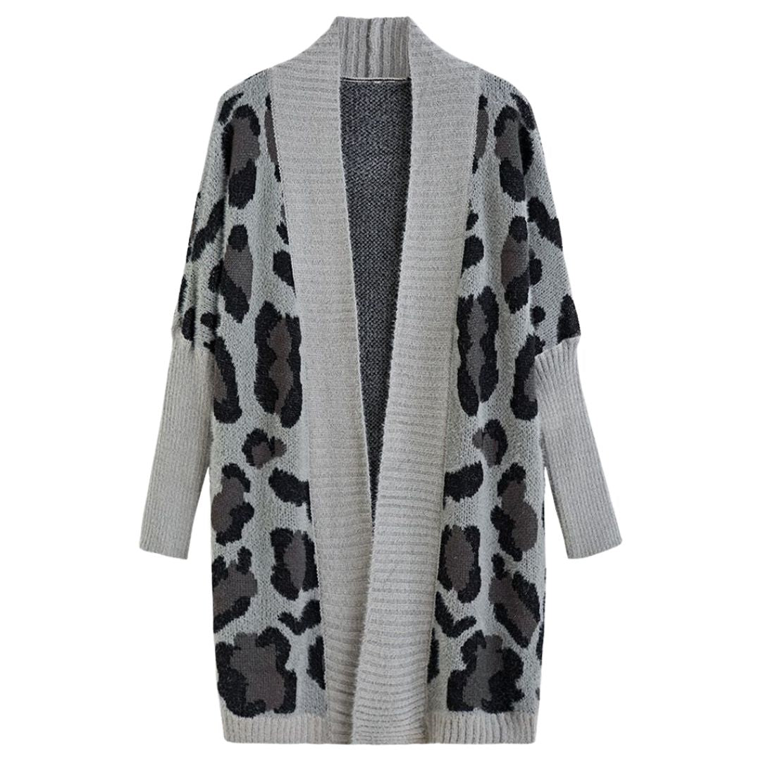 Eliana - Dames Oversized Cardigan met Luipaardprint | Stijlvolle en Comfortabele Winterjas