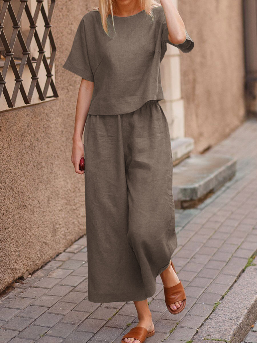 Alina - Modern Tweedelig Set met Fladdertop voor Dames | Stijlvol en Comfortabel Outfit