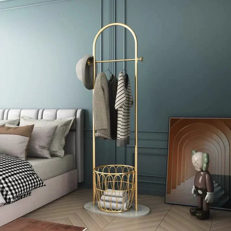 Elegant Staande Kapstok met Marmeren Basis | Moderne Metalen Ontwerp