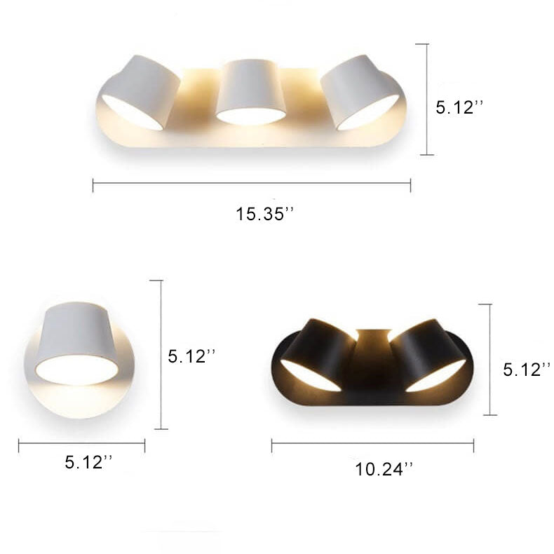 NordLight - Draaibare LED-Wandlamp met Cilinderscherm | Verkrijgbaar met 1, 2 of 3 Vlammen