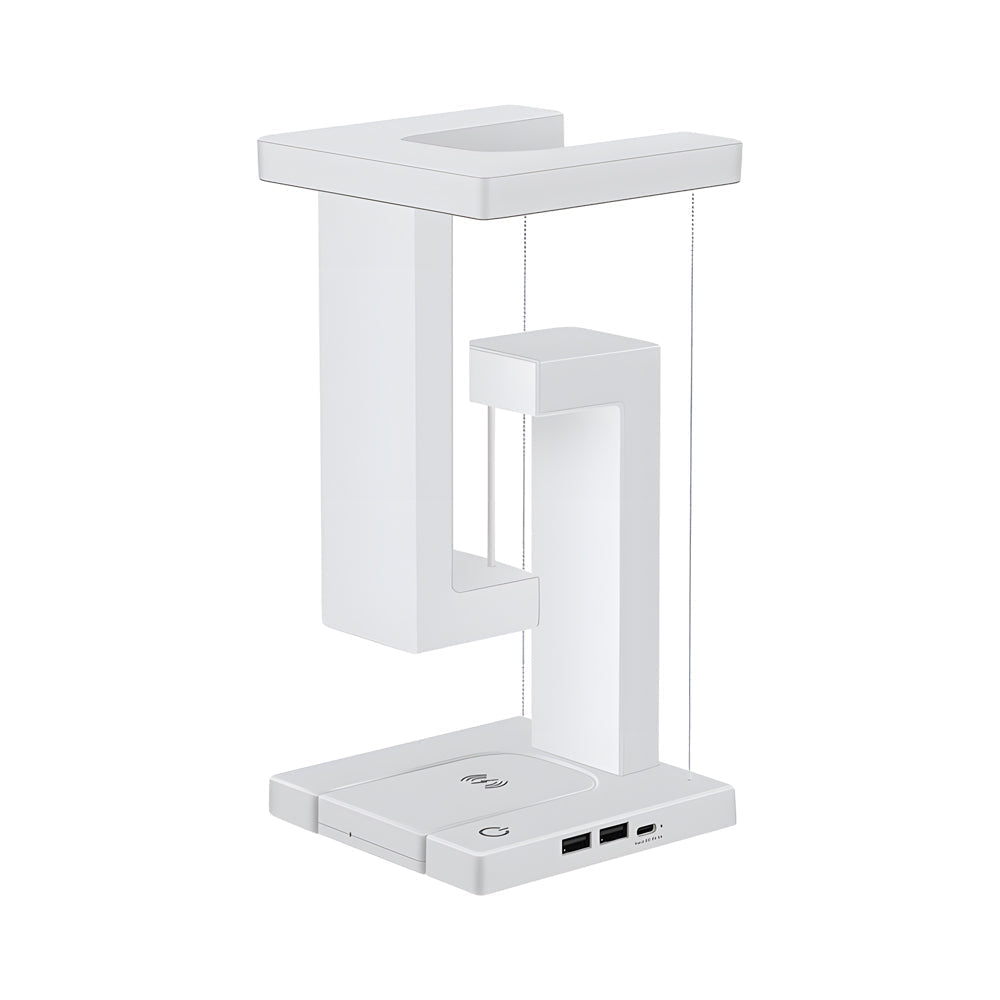 LumaMagie - Zwevende Anti-Zwaartekracht Tafellamp met Draadloos Opladen en LED Verlichting