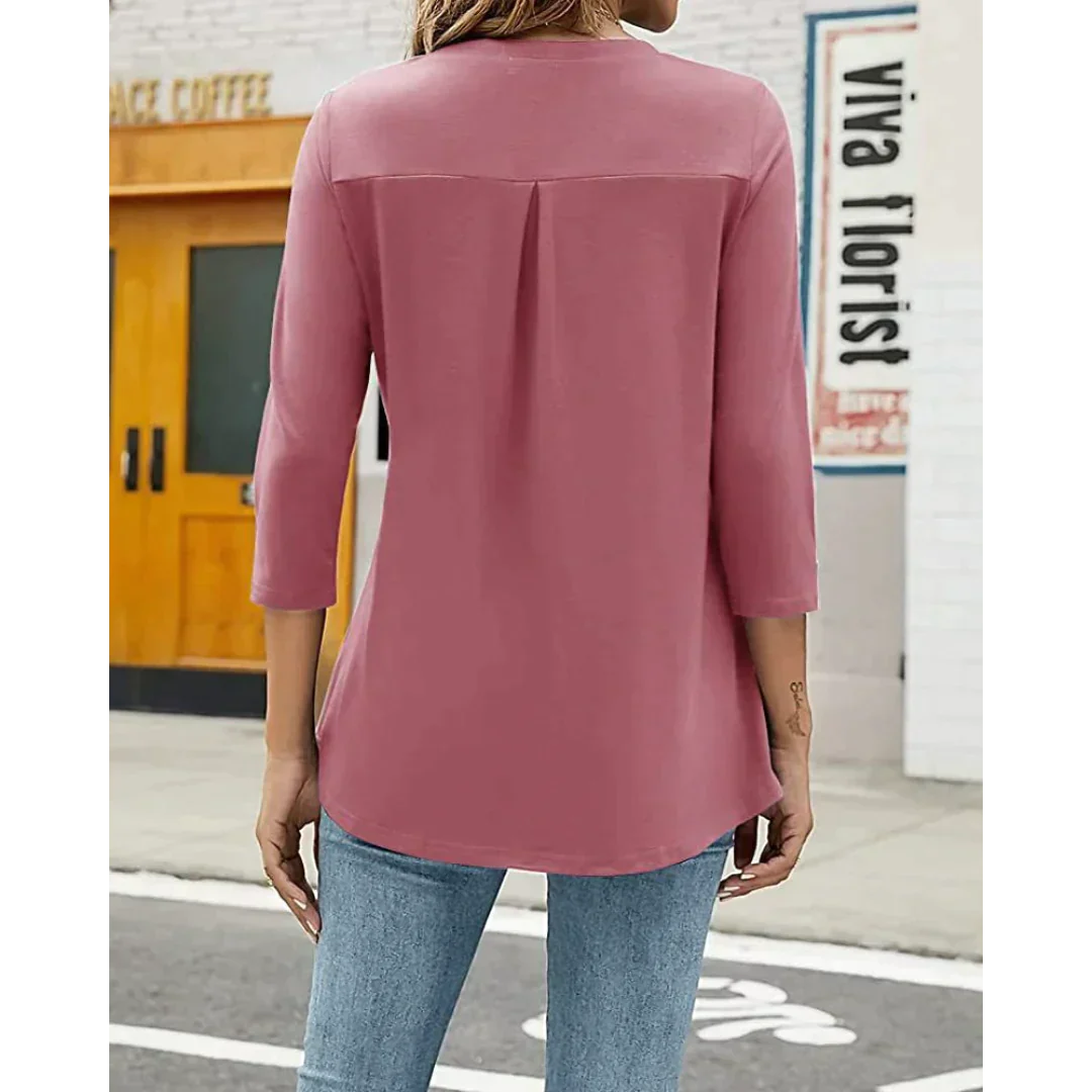 Liora - Losvallende Tuniek met 3/4 Mouwen voor Dames | Comfortabele en Stijlvolle Tuniek