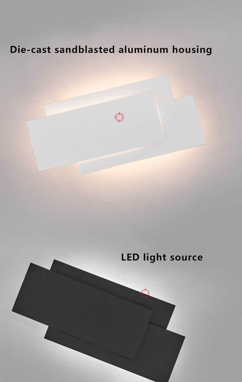 NovaLite - Minimalistische LED-wandlamp van aluminium met vierkante gestapelde design
