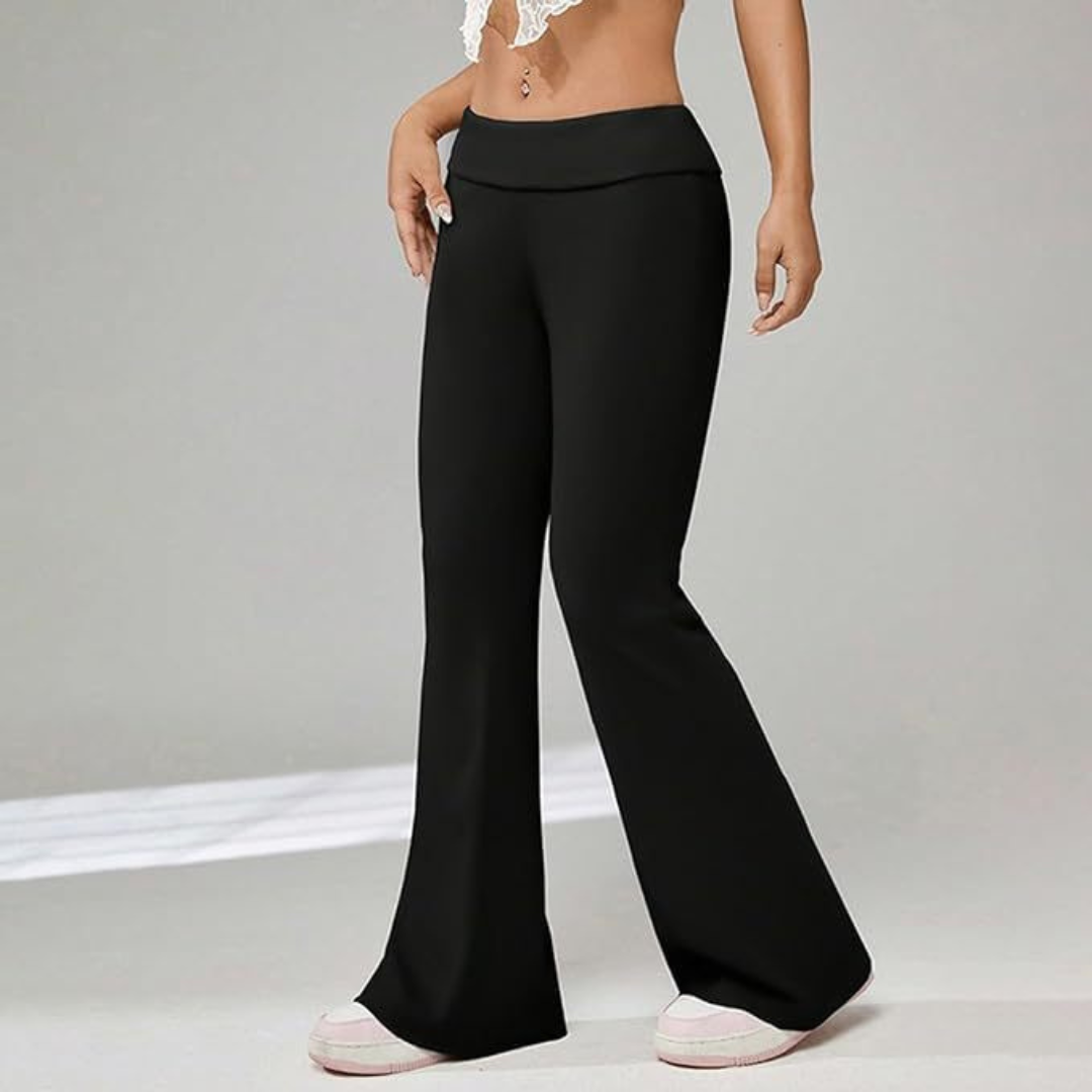 FoldFit Flare Broek | Flare Broek met Omklapbare Tailleband voor Vrouwen