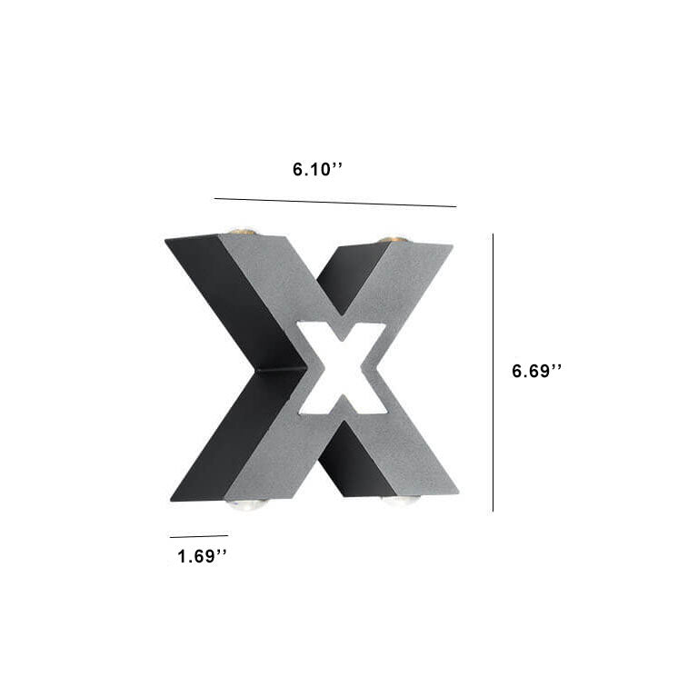 XShapeLux - Waterdichte X-vormige LED Wandlamp met 4 Lichten voor Buiten