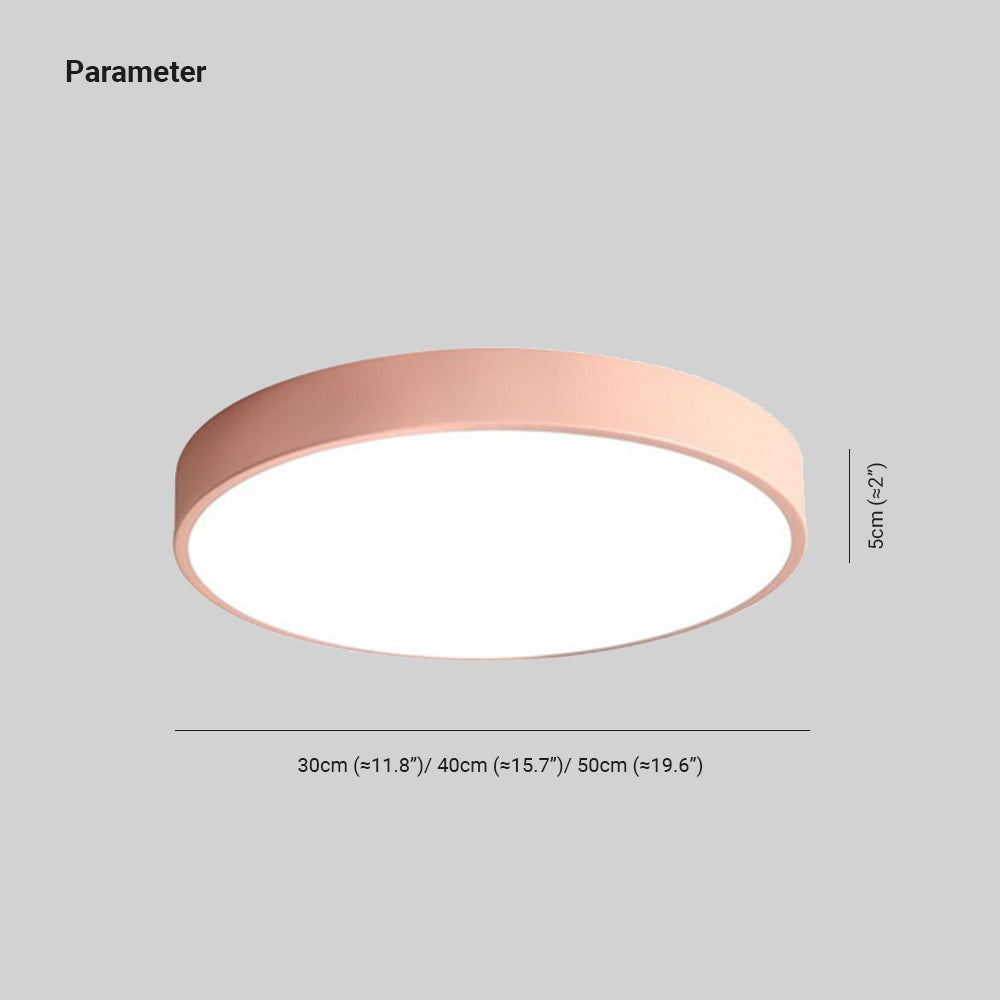 LumiRound Moderne Ronde LED Plafondlamp - Roze en Grijs Metalen Lamp voor Woonkamer