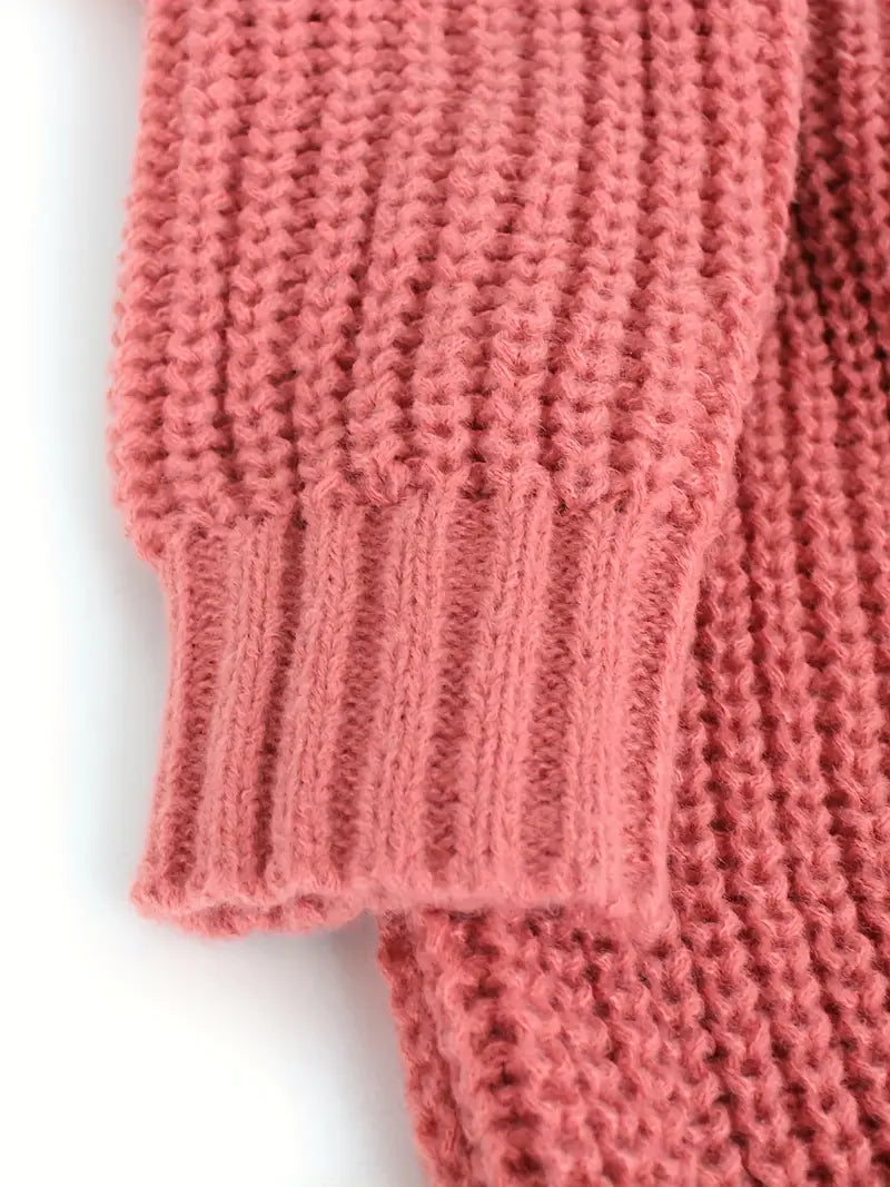 Nina - Effen Gebreide Stehkragenpullover voor Dames