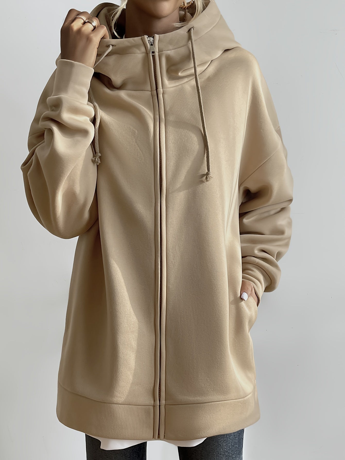 Delora Comfort - Extreem Comfortabele Lange Zip-up Pluche Hoodie met Capuchon voor Dames