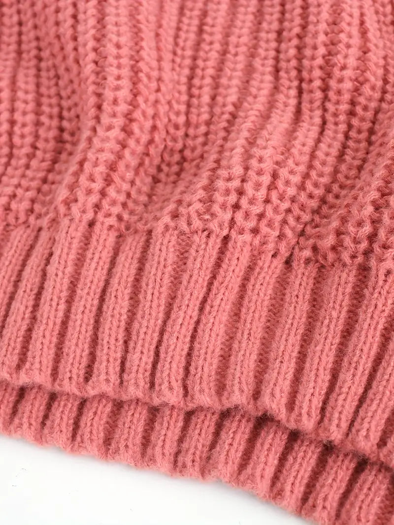 Nina - Effen Gebreide Stehkragenpullover voor Dames