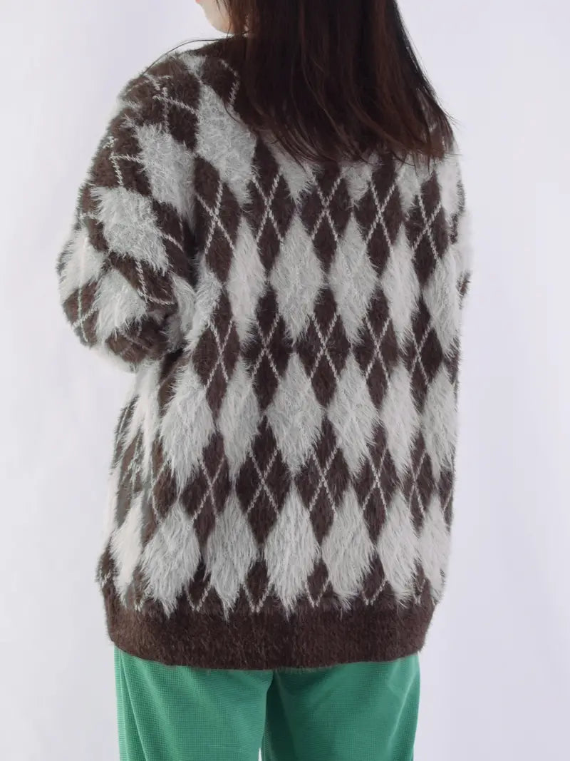 Brando - Geruite Gebreide Vest met Knopsluiting voor Dames - Stijlvolle en Comfortabele Cardigan