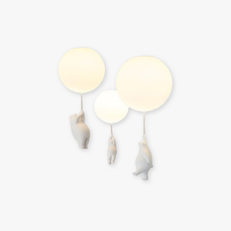 Speelse Beer Ballon Plafondlamp - Unieke Kinderkamer Hanglamp met LED Verlichting