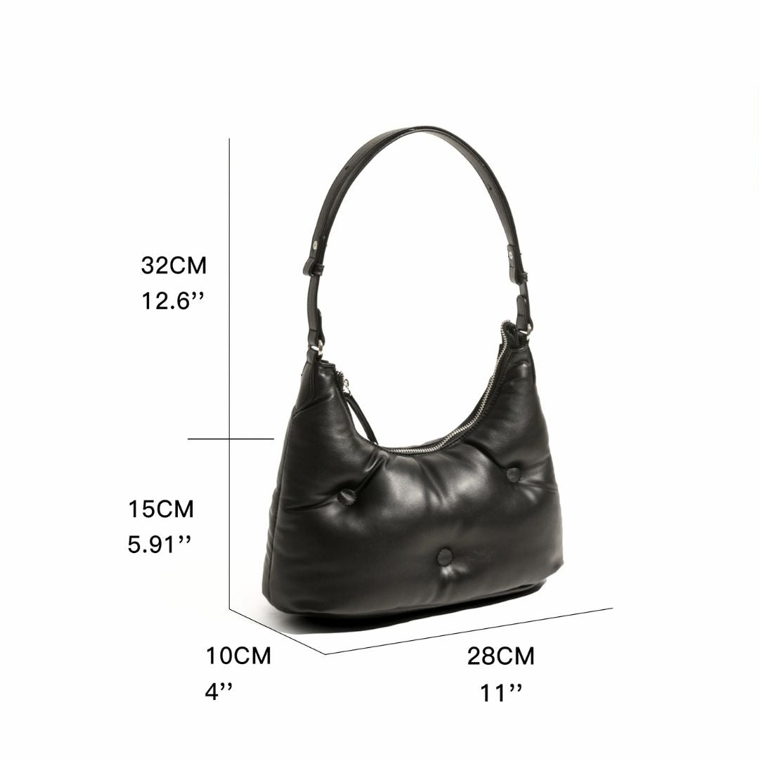 Maya - Vegan Leren Schoudertas met Stiksels voor Dames | Stijlvolle en Duurzame Handtas