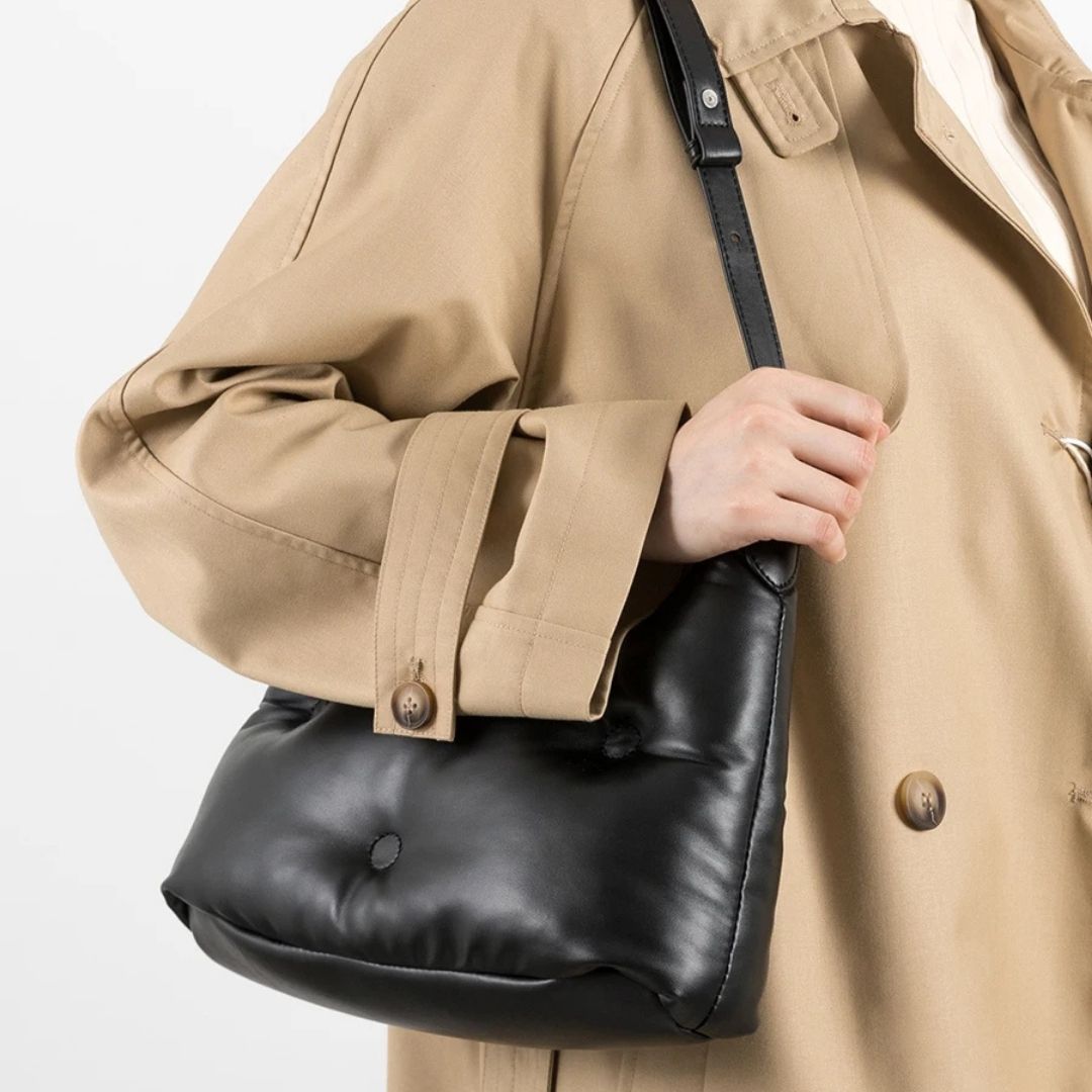 Maya - Vegan Leren Schoudertas met Stiksels voor Dames | Stijlvolle en Duurzame Handtas