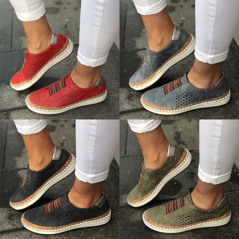 Farina - Ademend en Plat Vrijetijdsschoeisel voor Dames - Comfortabele en Stijlvolle Schoenen