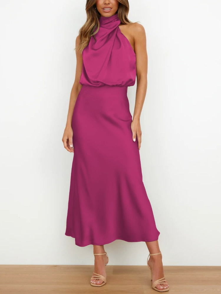 Lynne - Zijdeachtig Jurk met Vlekkendessin voor Dames