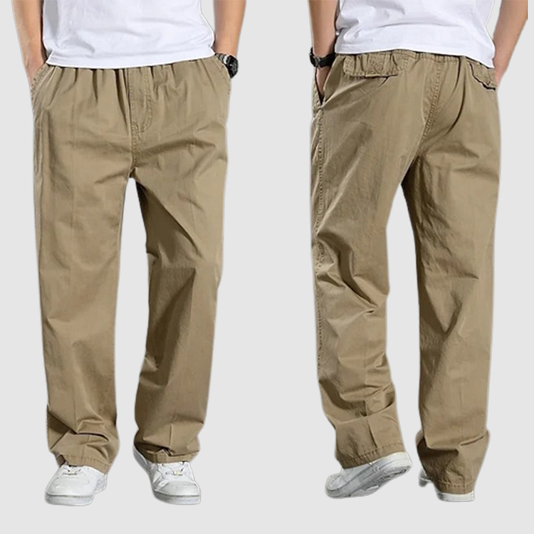 FlexFit Heren Cargo Broek met Elastische Taille - Comfortabele en Rechte Pasvorm