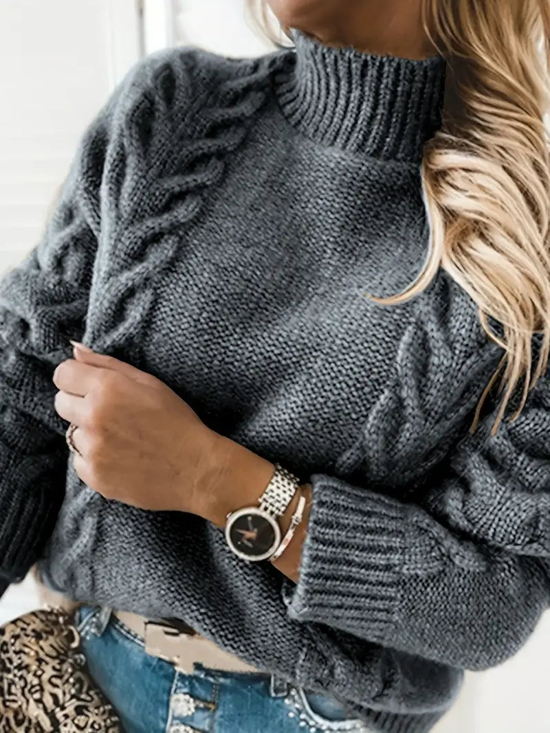 TwistaKnit - Dames Coltrui met Gedraaid Breipatroon