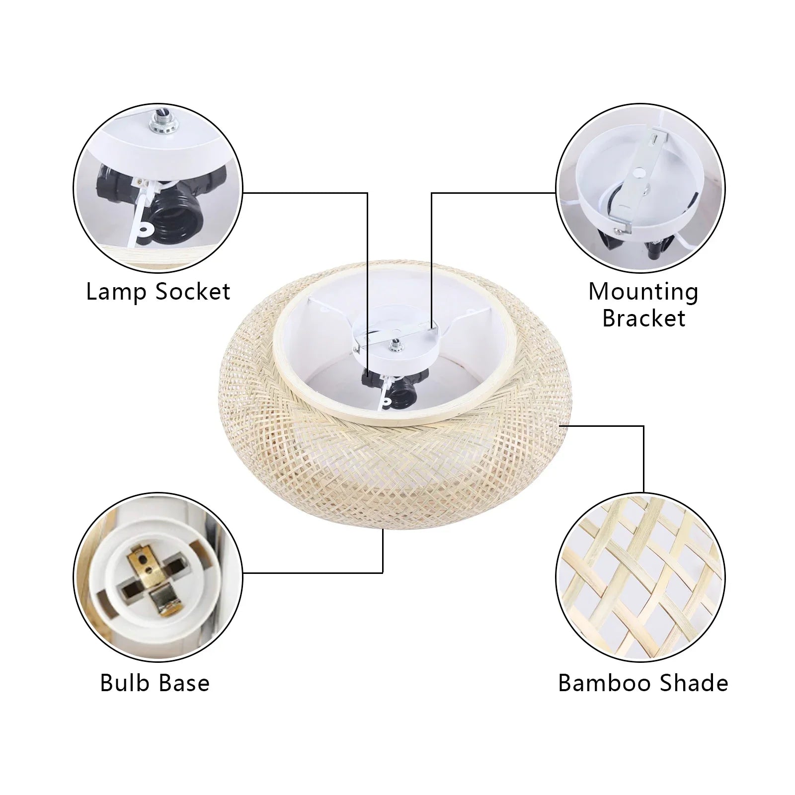 BambooGlow - Bamboe Inbouw Plafondlamp voor Natuurlijke Verlichting