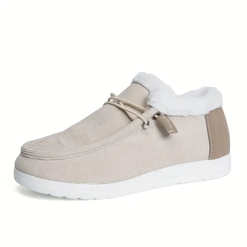 Elegante Sofia Dames Loafers | Warme Tweekleurige Pluche Voering Loafers met Antislipzool voor Dames