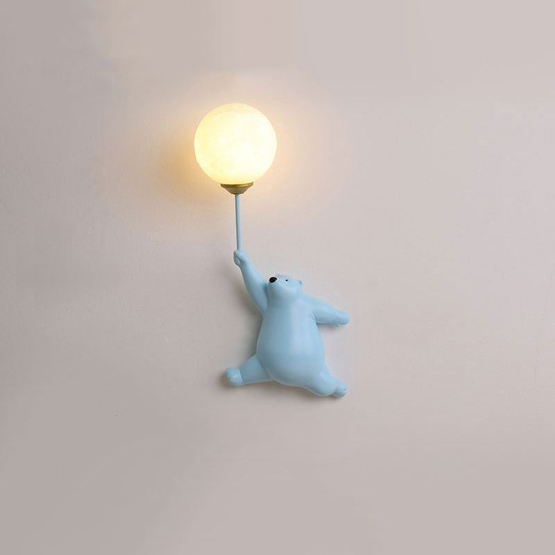BearBright - LED Wandlamp in Wit/Blauw/Roze | Dierenthema voor Slaap-, Woon- en Kinderkamer