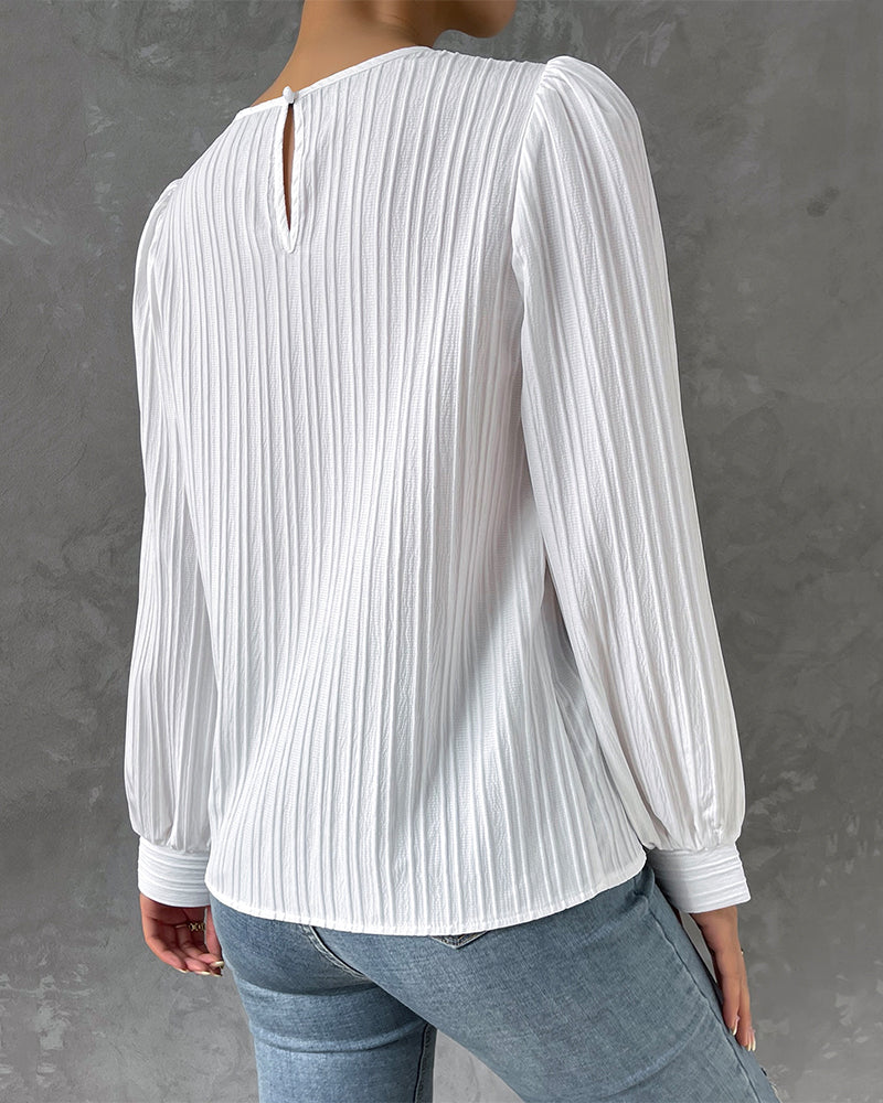 Blouse met Ronde Hals voor Dames | Stijlvolle en Comfortabele Kraagloze Blouse