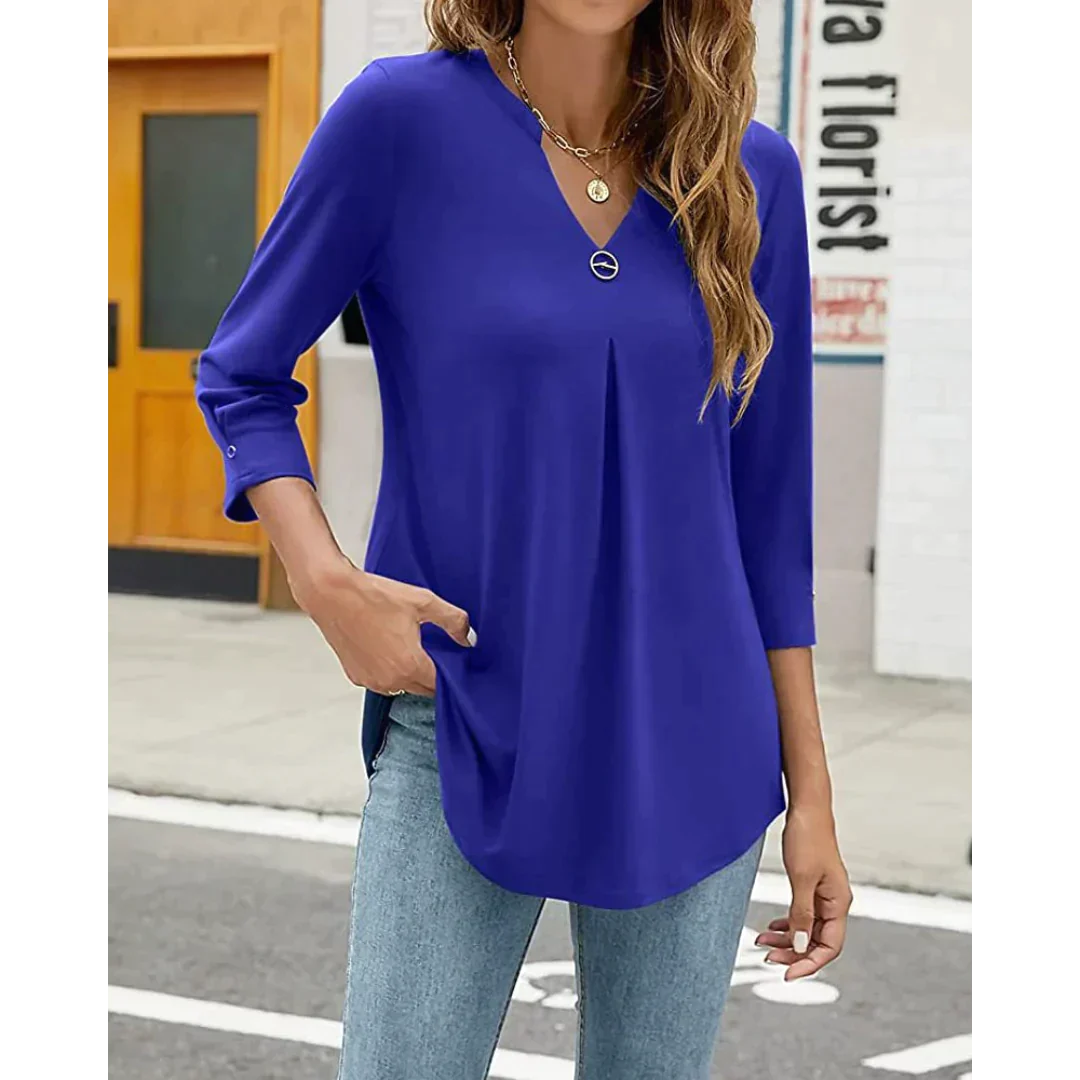 Liora - Losvallende Tuniek met 3/4 Mouwen voor Dames | Comfortabele en Stijlvolle Tuniek