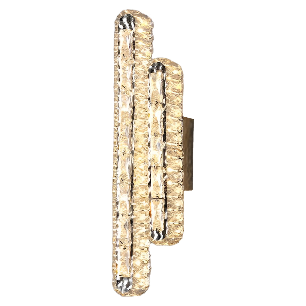 LumiCryst - Dubbele LED Strip Kristallen Wandlamp met Drie-Staps Dimbare Functie | Moderne Verlichting