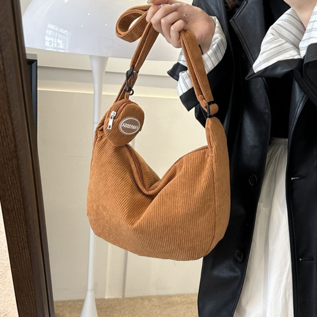 Ella - Corduroy Schoudertas voor Dames | Stijlvolle en Duurzame Crossbody Tas