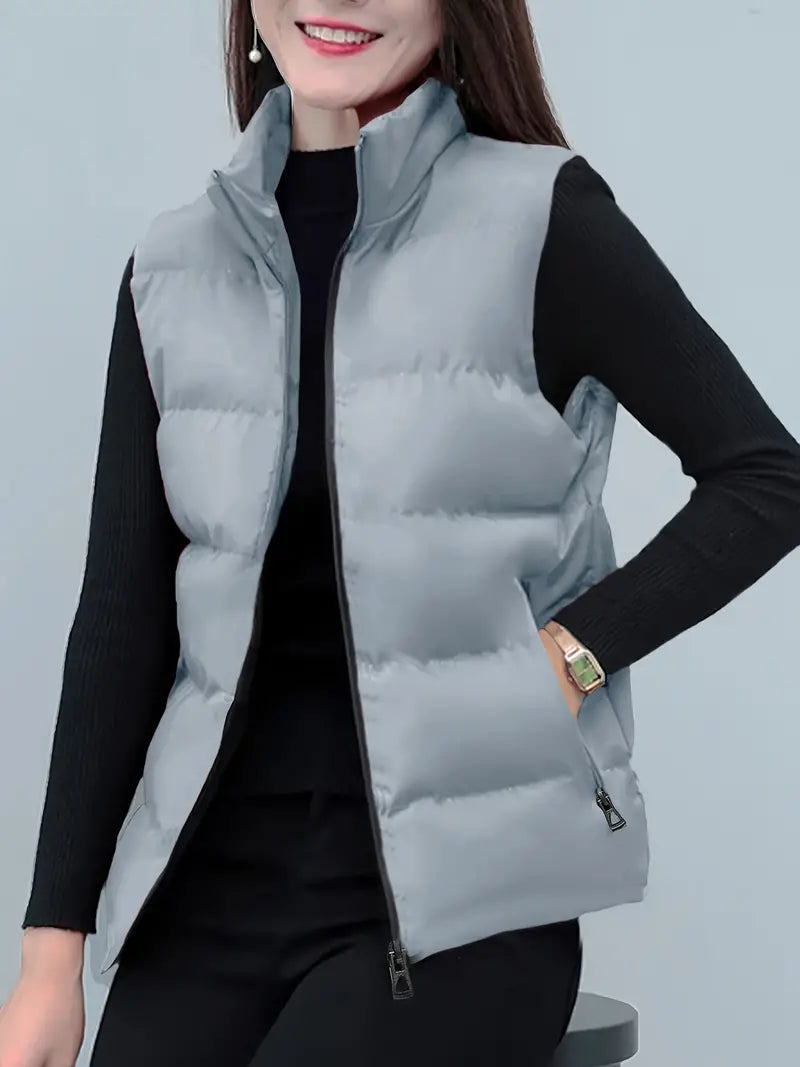 WinterLuxe - Dames Fleece-Weste met Rits voor Herfst en Winter