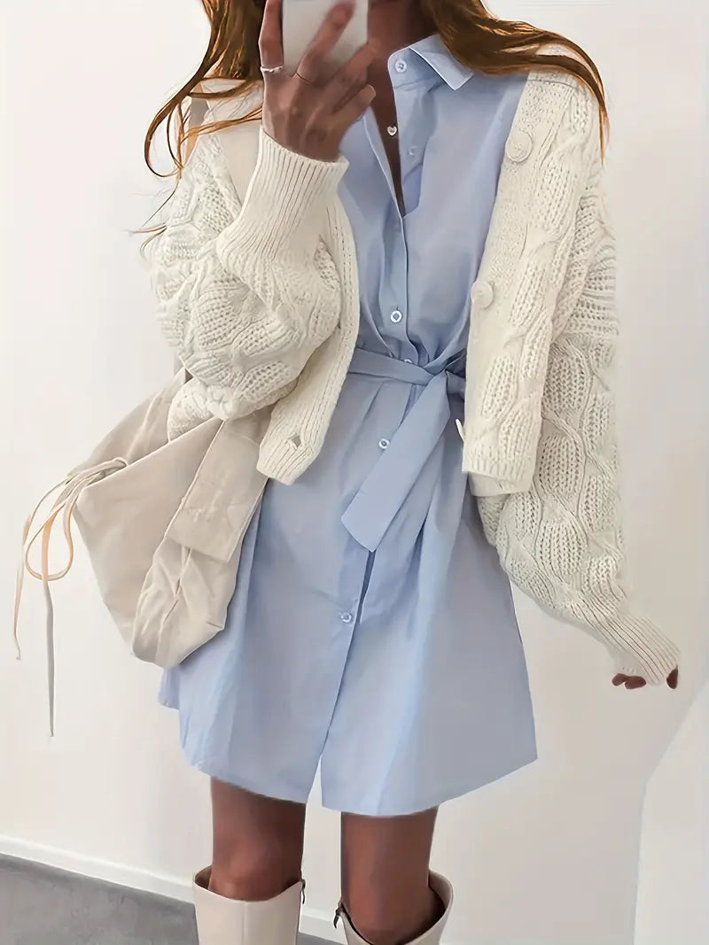 Hilde - Gebreide Vest met Zopfmotief en Knoopsluiting voor Dames