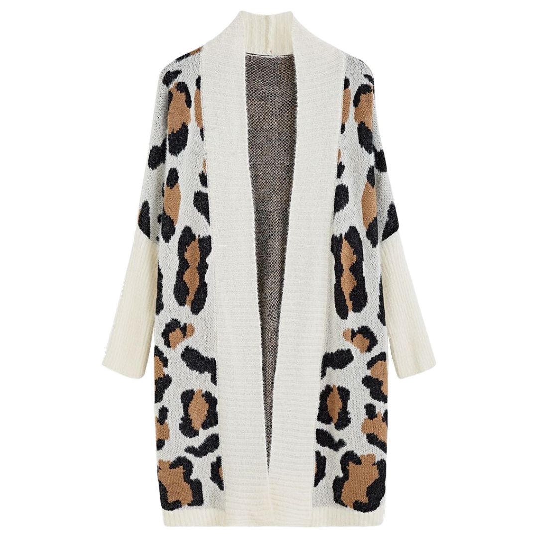 Eliana - Dames Oversized Cardigan met Luipaardprint | Stijlvolle en Comfortabele Winterjas