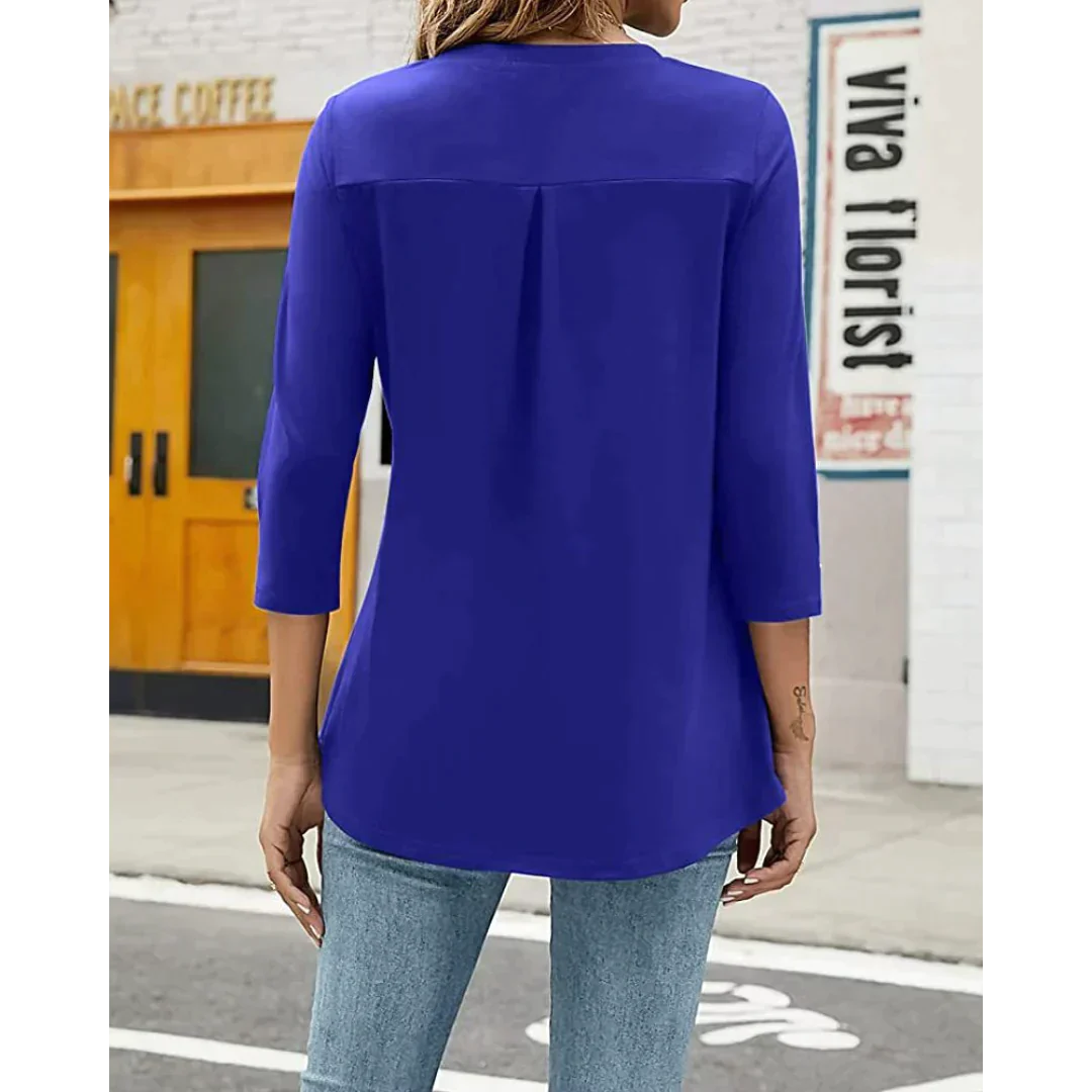 Liora - Losvallende Tuniek met 3/4 Mouwen voor Dames | Comfortabele en Stijlvolle Tuniek