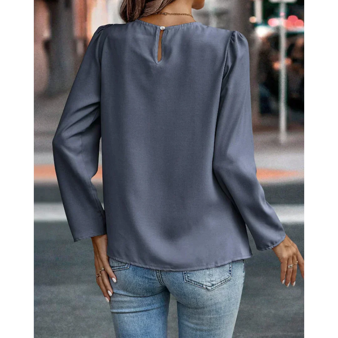Mira - Geplooide Blouse met Pofmouwen voor Dames - Elegant en Trendy