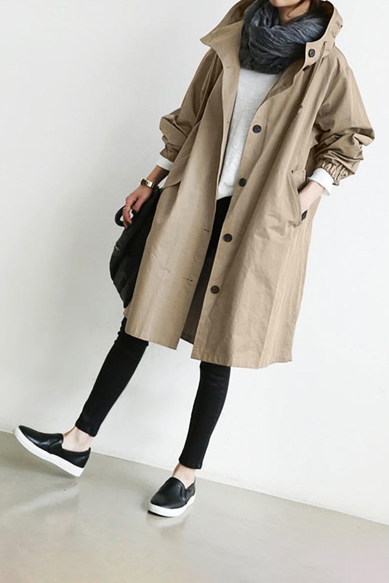 Mirelle – Waterdichte Trenchcoat met Capuchon voor Dames