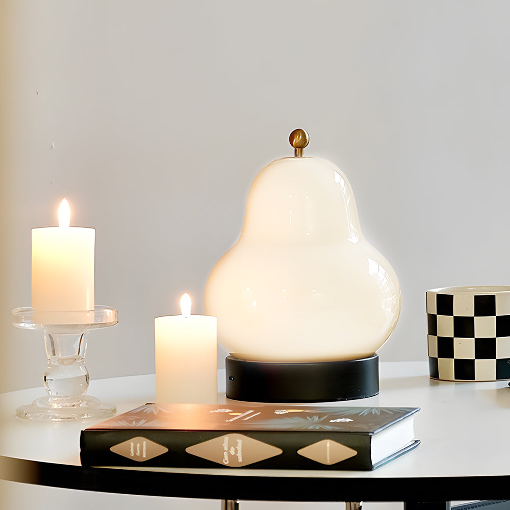 PearGlow - Draagbare Glazen Peer USB Dimbare LED Tafellamp met Touch Schakelaar | Moderne Verlichting voor Elk Interieur