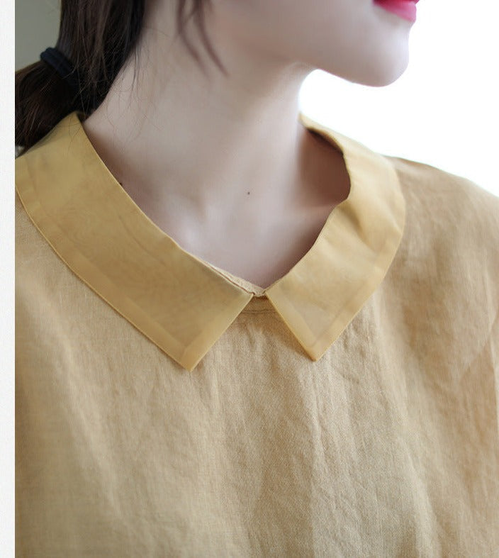 Livia - Linnen Vintage Blouse voor Dames | Stijlvolle en Comfortabele Blouse