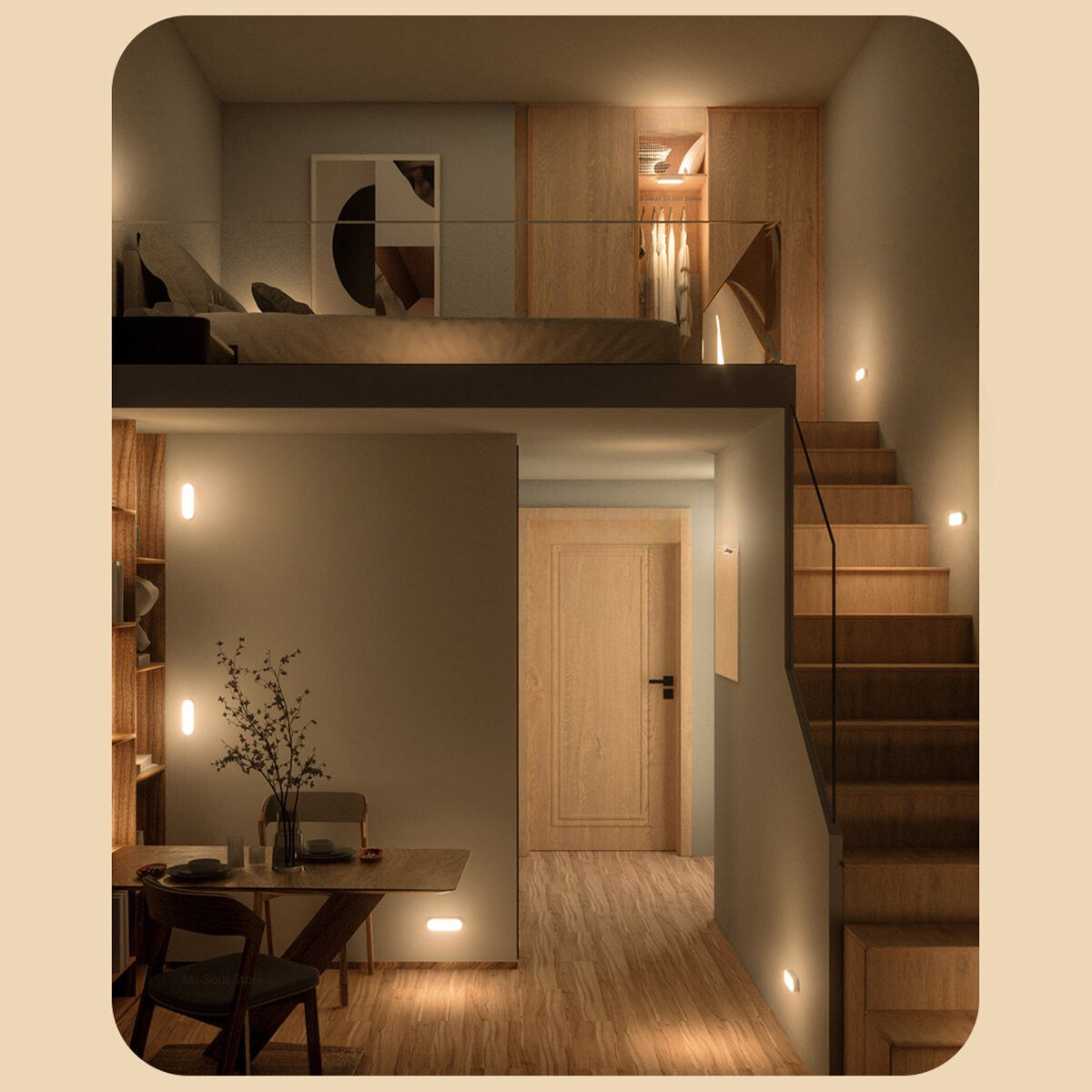 BrightSense - LED USB Oplaadbare Draadloze Wandlamp met Bewegingssensor