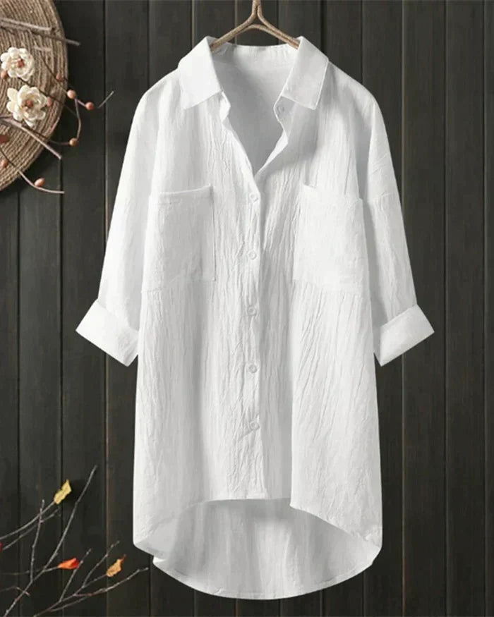 Sophie - Witte Linnenblouse voor Dames | Stijlvolle en Ademende Zomerblouse