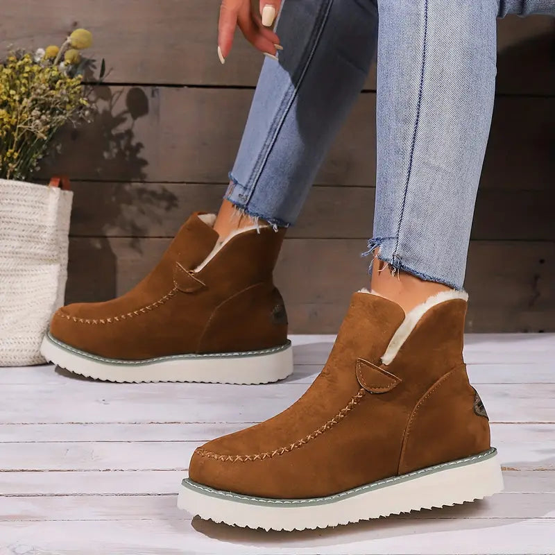 Lara - Warme Dames Pluchen Stiefeletten | Comfortabele Winterlaarzen met Stijl